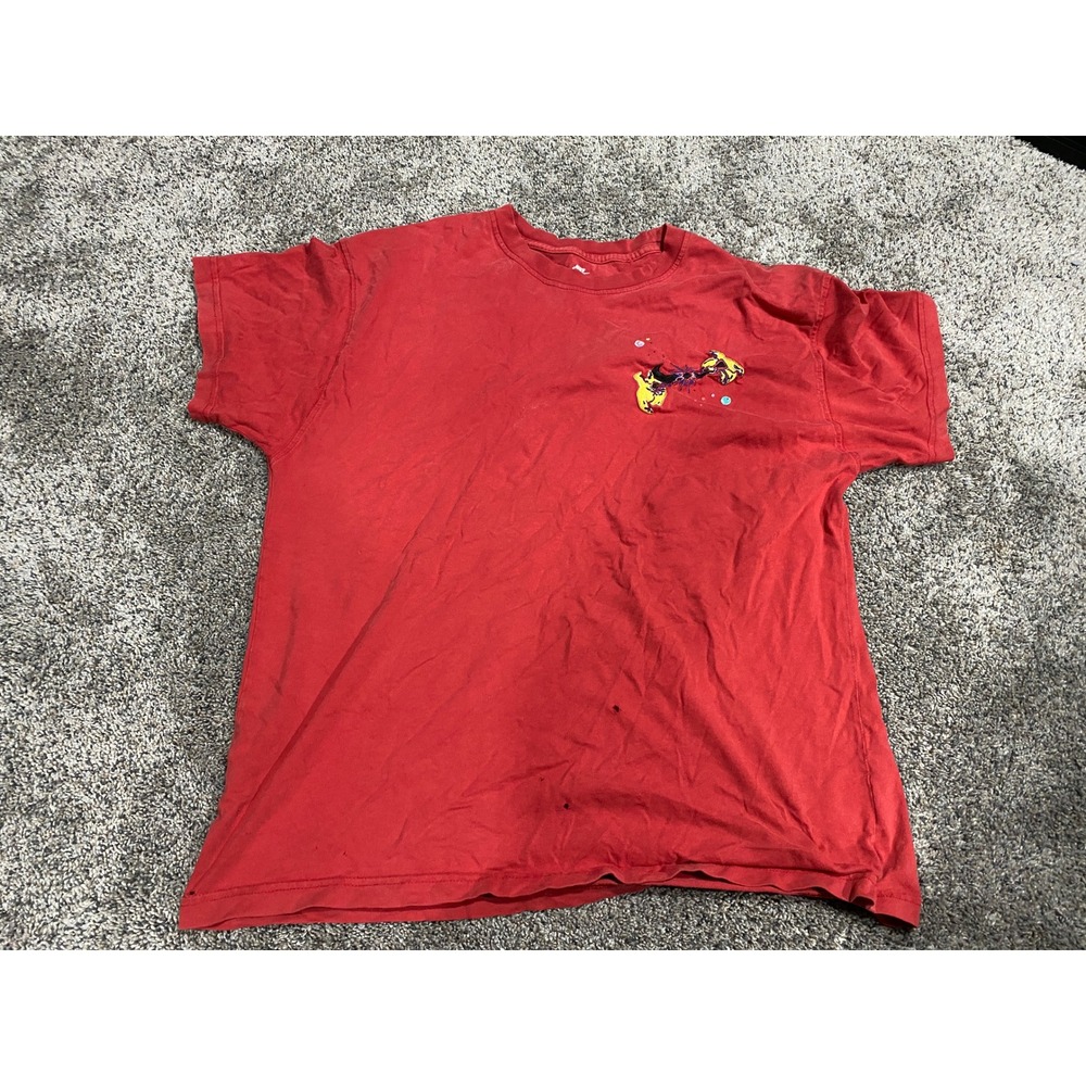 Nike T-Shirt Mens Trippy Space Embroidered Graphic Red Large